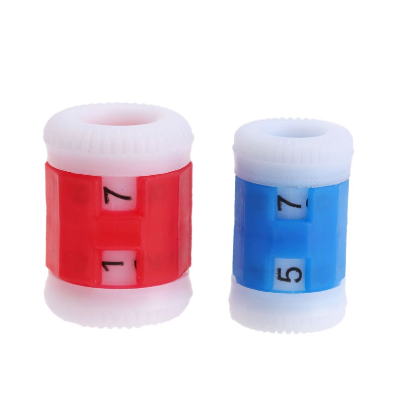 Dophee 2Pcs 2Sizes Crochet Knitting Row Counter Tally Knitter Needle