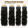 Wavy Clip in Hair Extensions 16 Inch Black Brown 4Pcs