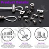 Swpeet 121Pcs Adjustable Wire Rope Clips Clamp and Aluminum Crimping