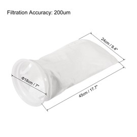 PATIKIL 7 Inch Ring Filter Socks 200 Micron, Mesh Bags Pool Skimmer Basket, White