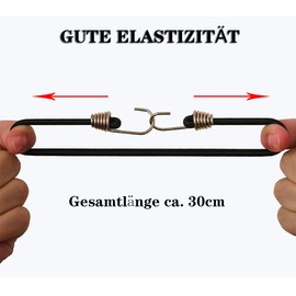 Pack of 10 Elastic Straps with 2 Hooks YUTOU Fastening Straps Luggage Tensioner Expander with Hooks Mini Tie Down Straps Bungee Cords Rubber Tensioner for Transport Camping and Outdoor (Black 25 cm)