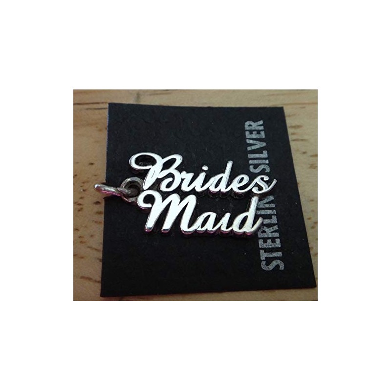 Wholesale Charms Sterling Silver 20x11mm Wedding says Bride's Maid Bridesmaid