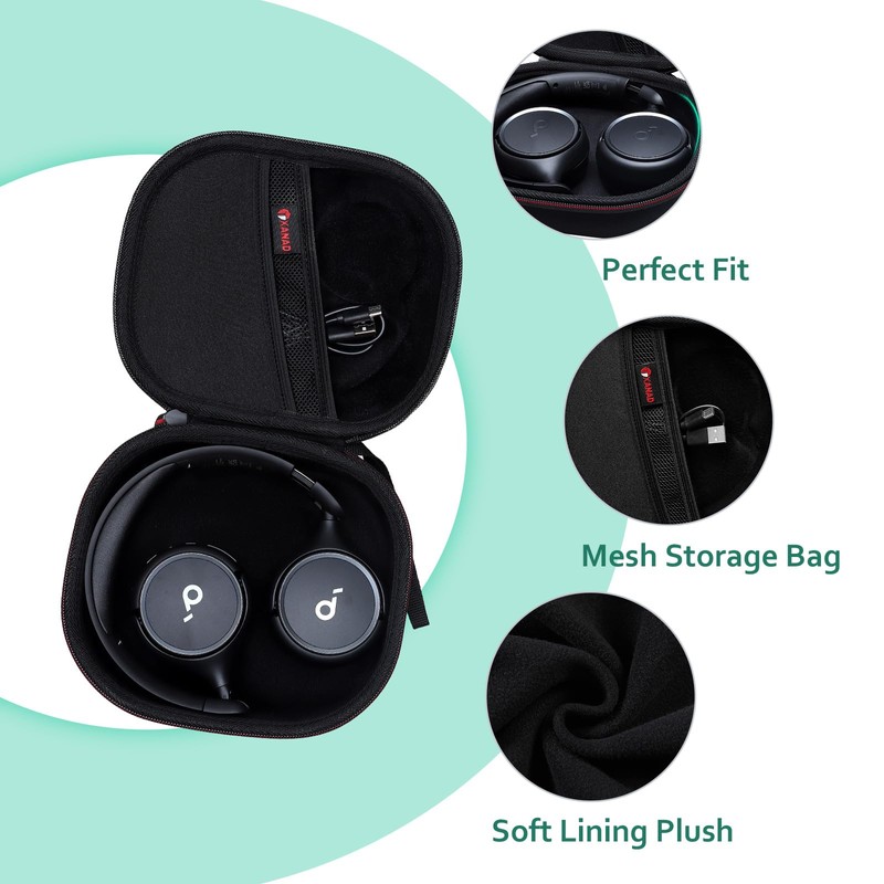 XANAD Headphones Case for Soundcore H30i Wireless On-Ear Headphones (Black)