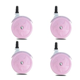 Baby Walker Big Wheels Replacement, Set of 4, Universal Plastic Wheels (8mm, Pink)