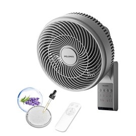 PELONIS 14 inch Wall Mount Fan with Remote Control, Oscillating Fan with 26ft Powerful Airflow, 3 Speeds & 3 Modes, Auto 90° Horizontal & 68° Vertical Tilt, Indoor, 36dB, Ideal for Home, Garage, Gym