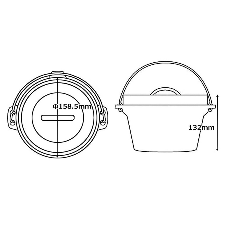 Tent-Mark Design Aluminum Dutch Oven 6" Lightweight with Storage Bag