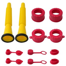 Long Gas Can Spout, Gas Can Spout Replacement Old Style with Push-in Vent Cap for Easy Flow of Fuel, Pack of 2