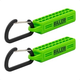 Screwdriver Bit Holder Storage Organizer – Railer 20-Hole Hi-Vis Green Bit Holder with Carabiner (2 Pack)