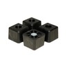 4 Large Cube Square Rubber Feet Bumpers - 1.125 H
