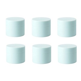 Fodattm 6PCS Empty Plastic Refillable Cosmetic Containers Jars Wide-Mouth Storage Bottle with Lids for Lotion and Cream (0.5 Oz(15ml), Blue)