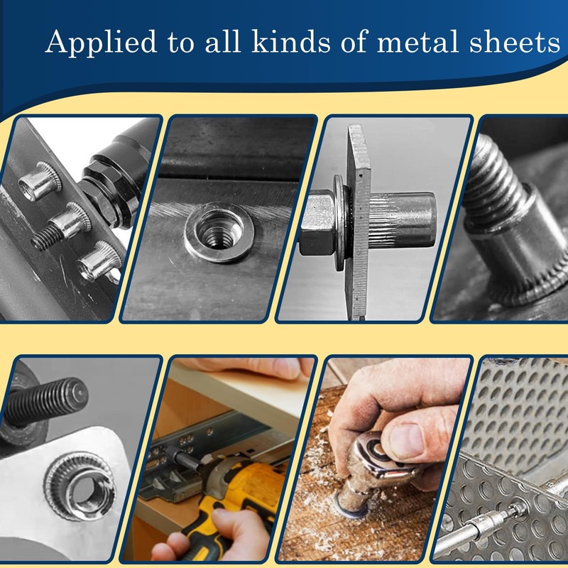 Vifmy 5/16''-18 UNC Rivet Nut, 50Pcs 304 Stainless Steel Flat