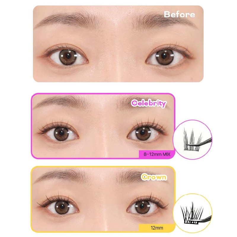 No GLUE Kibo Pirash, One-Touch False Eyelashes (#Natural)