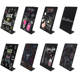 8 Pack Chalkboard Signs A5 - Small Mini Blackboard Black Chalk Display Board Signs for Tables Buffet Wedding Party Erasable Rectangle 21 x 15 cm