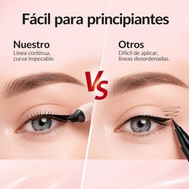 2Pzs Sello Delineador de Ojos Doble Punta, Negro | Delineador De Ojos De Doble Punta Para Mujer, Secado Rápido, Foldable Herramienta Portátil Para Viajes, Citas, Bodas