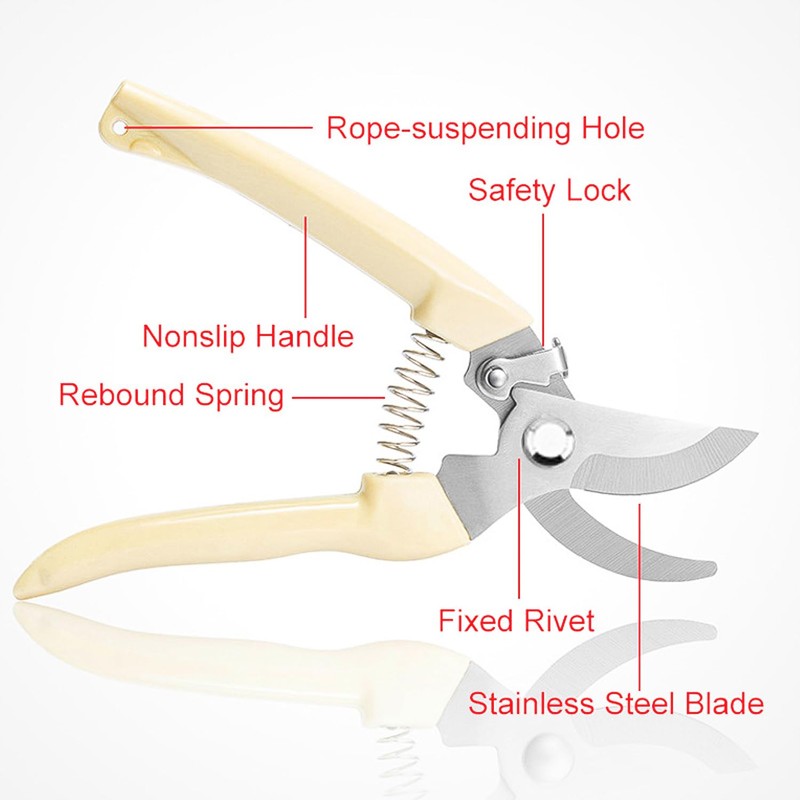 Garden Secateurs Pruning Scissors Bypass Pruners Hedge Shears with Safety