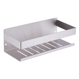 KigKog® Duschablage ohne Bohren Gebürstetes Nickel, Duschregal Wandmontage Edelstahl SUS304 Rostfreier Duschkorb Badregal ohne Bohren, 23cm Selbstklebend Badezimmerregal, K07-23-BN