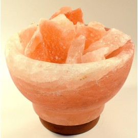 Large 7" 8.2lb Pink Himalayan Salt Crystal Lamp Fire Bowl Natural Mineral Decor Stone Night Light Lamp Halite Specimen w/Cord and LED Bulb