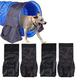 Dog Agility Tunnel Bag Set 2 Pack, Training Equipment, Outdoor Indoor, Pack of 4 Agility Tunnel Sandbags to Hold Both Ends (4 Sandbags, 2 Pack)