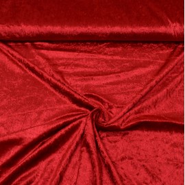 MAGAM-Stoffe 1m Katharina Crushed Velvet Shiny Velvet Fabric Clothing Cushion Furniture Sold by the Metre (09th Red)