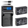 Kastar Battery (X2) & LCD Slim USB Charger for Nikon