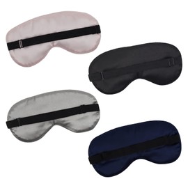 LERSVICVIL 4 Pack Eye Mask for Sleeping Silky Soft Satin Blindfold Adjustable Strap Night Eye Cover for Women Men
