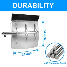 Heavy Duty Quarter Fender for Semi Truck & Trailers 24"x24" Universal Fit | Stainless Steel | Easy Bolt-On Installation, 1 Set (Round W/Triangle Bracket)