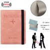 LELYFIT Passport Book Holder Cover Case with Elastic Strap,PU Leather