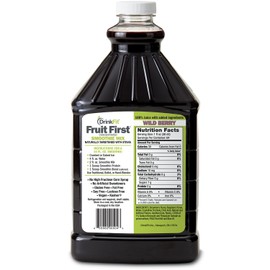 DrinkFit Blender Smoothie Mix - Concentrated Real Fruit Puree - Low Calorie Stevia - Vegan Kosher, Gluten Soy Lactose Fat Free - 64 oz Bottle (Wild Berry)