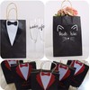 Black Gift Bags with Handles - 25 Pcs 8"x4.5"x10.5" Black