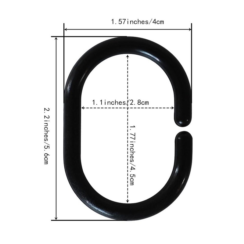 Plastic Shower Curtain Hooks C Shape Shower Curtain Rings for