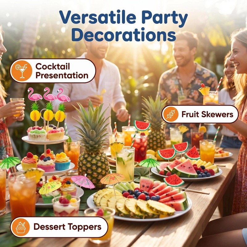 Bekecidi [10 Styles] 100PCS Drink Umbrellas Cocktail Picks, Mini Paper
