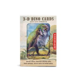 Kikkerland 3-D Dinosaurs Collectable Playing Cards, Lenticular Playing Cards, Pterodactyl to T-Rex, Perfect for Patience, Poker, Bridge or Whist