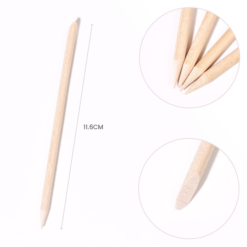 Rolabling 5PCS Orange Sticks for Nails Wooden Cuticle Pusher Sticks