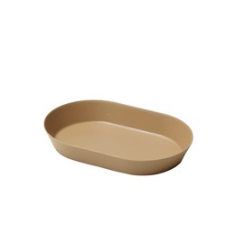 ideaco Oval Deep Plate, 9.4 inches (24 cm), Soil Beige, usumono 24 Oval