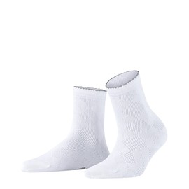 Burlington Women's Chelsea Short Stockings Breathable Sustainable Organic Cotton Reinforced Quarter Length Plain with Argyle One Size Fits All as a Gift 1 Pair, White 2000