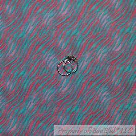 David Textiles BonEful Fabric FQ Cotton Quilt Pink Aqua Teal Blue ZEBRA Skin Print Stripe Girl