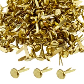 Pack of 220 Music Machine Pin Sheet Pins, Split Pins, Metallic Paper Clasps, 8 x 17 mm Mini Pins, Golden Round Head Nails, Suitable for Scrapbooking, Hand Printing Paper