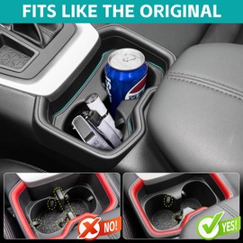OUSUWO Console & Rear Row Seat Cup Holder Organizer Set Compatible with 2019 2020 2021 Toyota RAV4 Accessories, Noise-Free Water & Dust Proof TPE Insert Drink Holder for 2019-2021 RAV 4 Accessories