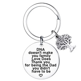 Step Dad Keyring Father's Day Gifts for Stepdad Birthday Keyring Gift for Stepdad Stepfather from Daughter Son Birthday Gift for Step Dad Thank You Gifts For Dad Keychain Step Dad in Law