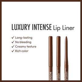KISS NEW YORK Professional Lip Liner, Long-Lasting Luxury Intense Lipliner, Creamy Retractable Easy to Use Richly Pigmented Lip Liner Pencil 3 PCS (Dark Brown)