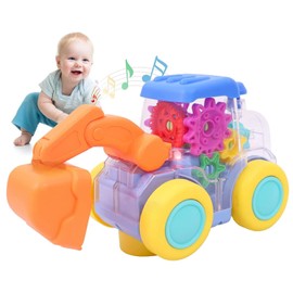 SDMAX Transparent Concept Gear Truck Car Musical and 3D Lights Kids Vehicle, Toy for 3 to 5 Year Kids And Children, Multicolour, Transparent Gear Train Engine