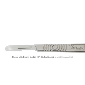 Kimball Med Scalpel Handle Swann Morton No 3 for blades 10, 10R, 11, 15, 15a Stainless Steel Blade Carry Case and 2 Scalple Handle Tip Protectors