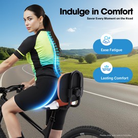 Tricycle Seat with Backrest,Extra Wide Tricycle Saddle Seat with Back Support,Comfortable Exercise Bike Seat Cushion Replacement,Bicycle Saddle for Road Bikes,Beach Bikes Adjustable Height (Brown)
