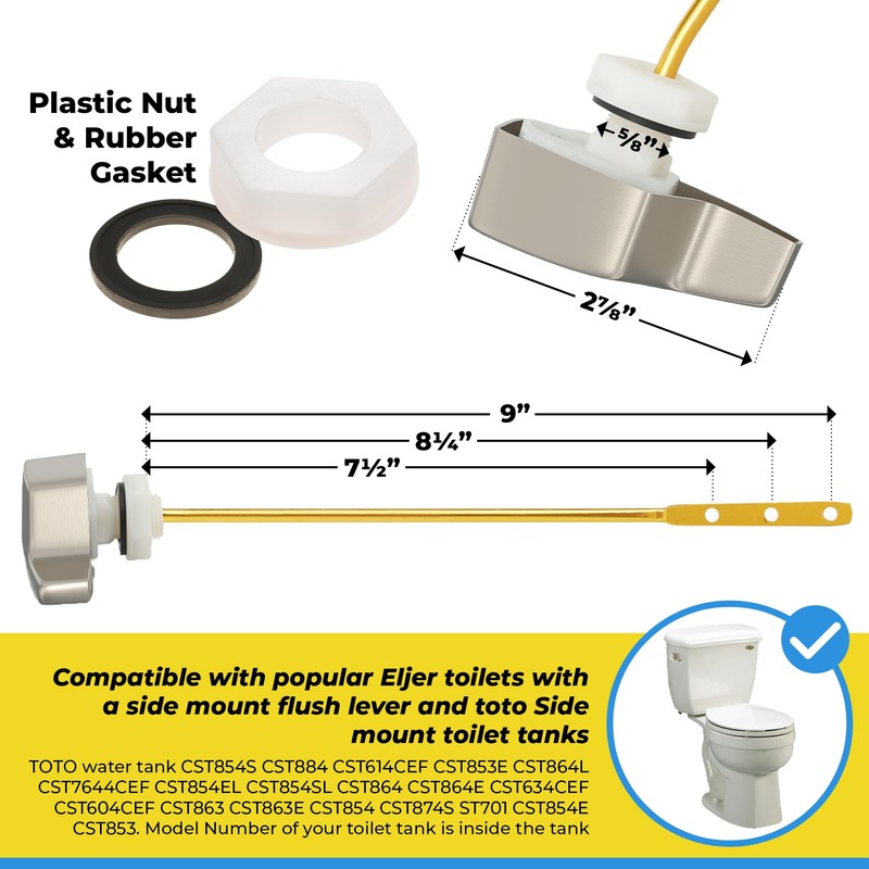 Toto Toilet Handle Replacement Nickel THU004-CP - Eljer Toilet Handle