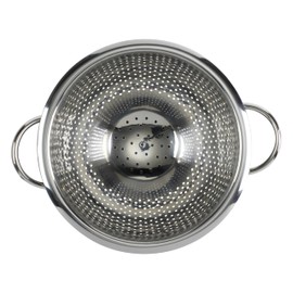 GoodCook Gourmet Colander, 5qt capacity, Stainless Steel with Handles and Elevated Pedestal Foot, Bold Black