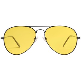 SOJOS Classic Aviator Polarized Sunglasses for Men Women Vintage Retro Style,Black/Yellow