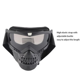 VBESTLIFE Skull Motorcycle Goggles Mask, Unisex Outdoor Detachable Motorcycle Goggles Helmet Mask for Motorbike Ski Sports Racing (Grey)