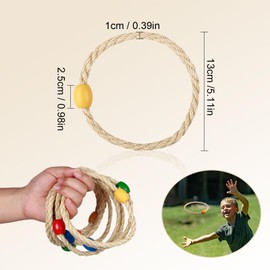 Kasoud Quoits Games Set, 8PCS Quoits Ropes Ring Toss Games, Ring Toss Yard Games, Rope Ring Toss Set for Adults and Kids, Suitable for Speed and Agility Practice Game, Four Colour Combinations