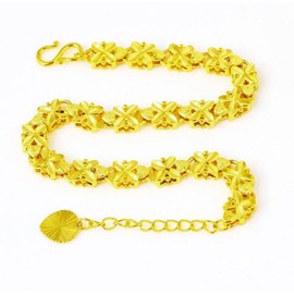 AT Jewellery - 9ct Yellow Gold Filled Ladies Designer-Link Elegant Adjustable Bracelet