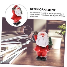 Ciieeo 1Pc Mini Santa Figurine Resin Ornament for Christmas Decor Cute Xmas Resin Landscape Decoration for Home Office and Fairy Garden Accessory for Christmas Tree and Dollhouse